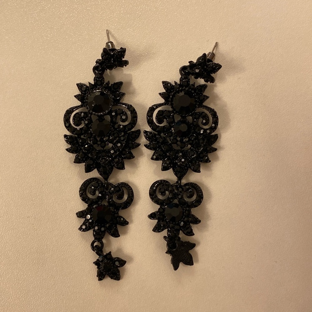 Goth costume black earrings